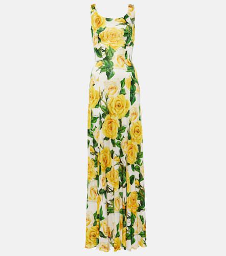 Vestido largo plisado floral - Dolce&Gabbana - Modalova
