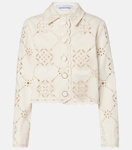 Adelaide laser-cut cropped cotton jacket - Veronica Beard - Modalova