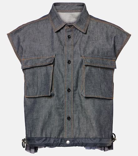 Sacai Camisa de denim cropped - Sacai - Modalova