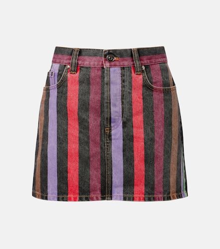 Versace Striped denim miniskirt - Versace - Modalova