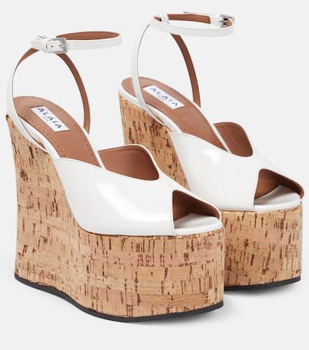 AlaÃ¯a Patent leather wedge sandals - Alaia - Modalova