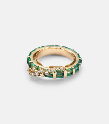 Scatter 18kt ring with emeralds and diamonds - Ananya - Modalova