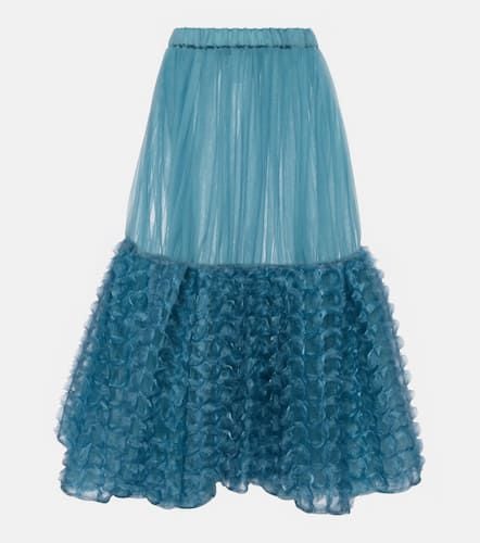 Ruffle-trimmed tulle midi skirt - Noir Kei Ninomiya - Modalova