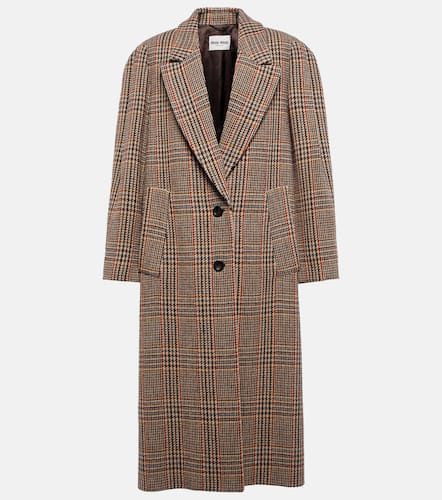 Miu Miu Checked virgin wool coat - Miu Miu - Modalova