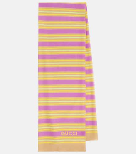 Gucci Striped silk and cotton scarf - Gucci - Modalova