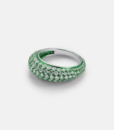 Anello Lime Disco in oro bianco 18kt con diamanti - Kamyen - Modalova