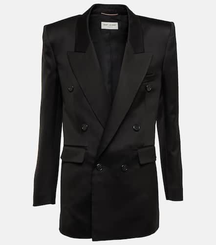 Double-breasted silk tuxedo blazer - Saint Laurent - Modalova