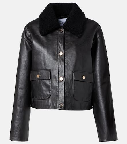 Shearling-trimmed leather jacket - Self-Portrait - Modalova