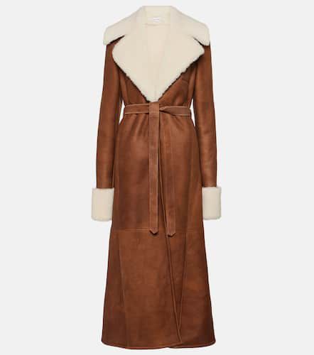 Shearling-lined leather coat - Magda Butrym - Modalova