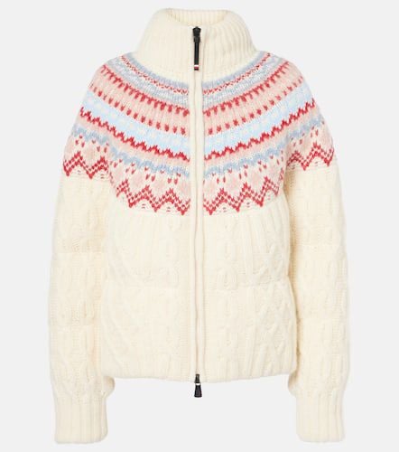 Chaqueta de plumas de mezcla de lana en jacquard - Moncler Grenoble - Modalova