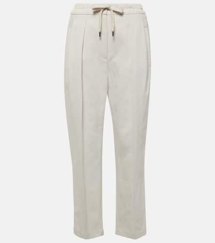 Pantalones de gabardina de algodón y lino - Brunello Cucinelli - Modalova