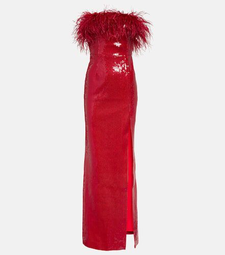 Nika sequined feather-trimmed gown - Rebecca Vallance - Modalova