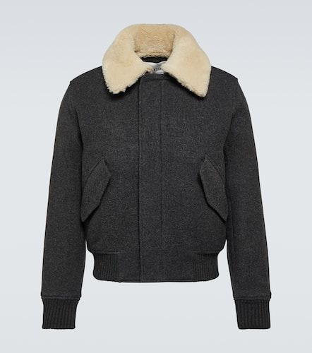 Shearling-trimmed wool jacket - Ami Paris - Modalova
