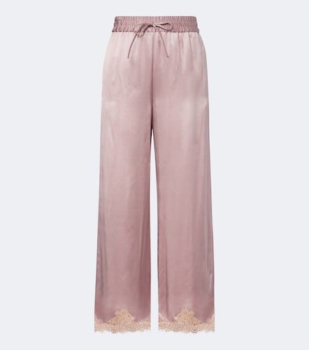 Pantaloni a gamba larga in seta - Valentino - Modalova