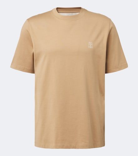 Camiseta de jersey de algodón con logo - Brunello Cucinelli - Modalova