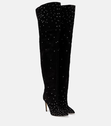 Embellished suede over-the-knee boots - Paris Texas - Modalova