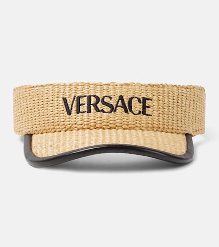Versace Logo leather-trimmed visor - Versace - Modalova