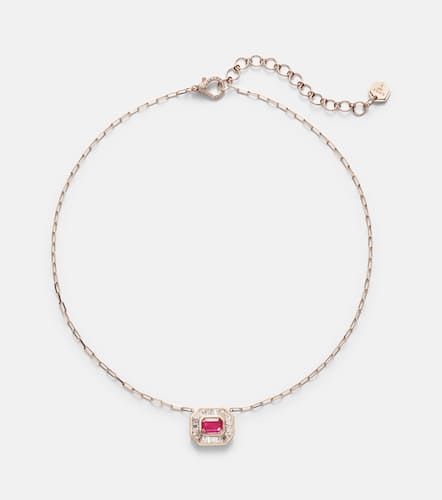 Halo Mini 18kt rose necklace with diamonds and ruby - Shay Jewelry - Modalova