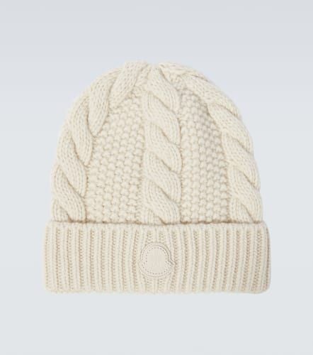 Logo wool and cashmere beanie - Moncler - Modalova