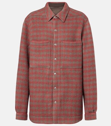 Checked virgin wool overshirt - Rick Owens - Modalova