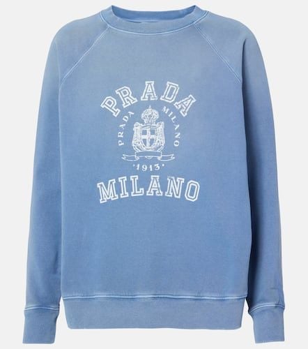 Felpa in jersey di cotone con logo - Prada - Modalova