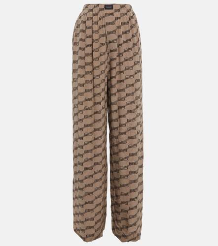 Pantalones anchos en seda de tiro alto - Balenciaga - Modalova