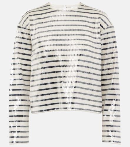 Sequined striped cotton top coat - Frame - Modalova