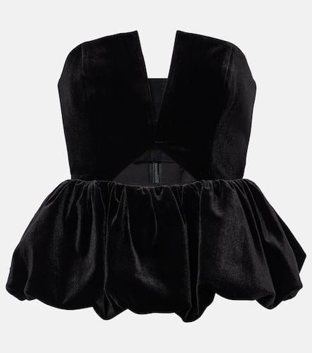 Cutout peplum velvet bandeau top - Self-Portrait - Modalova