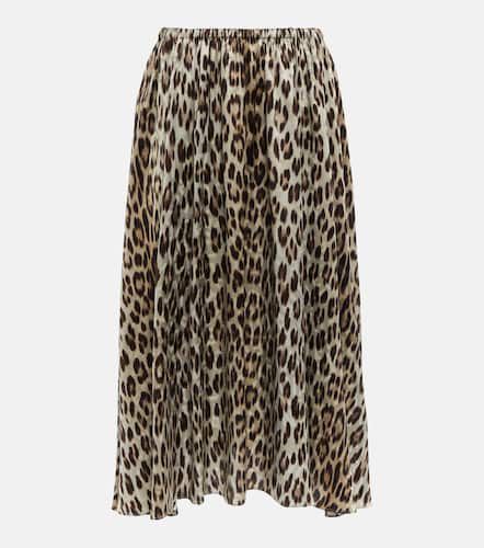 High-rise leopard-print silk midi skirt - Balenciaga - Modalova