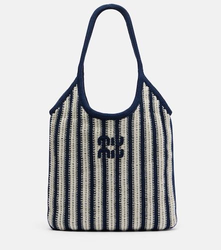 Shopper Ivy Medium de croché a rayas - Miu Miu - Modalova