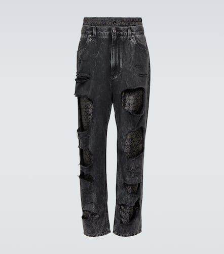 Jeans rectos desgastados con logo - Dolce&Gabbana - Modalova