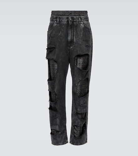 Logo distressed straight jeans - Dolce&Gabbana - Modalova