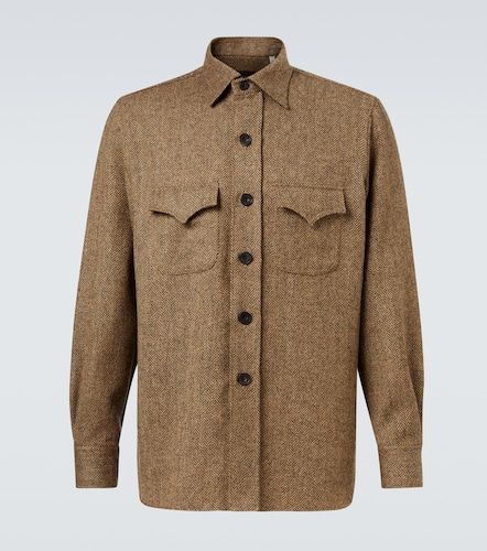 Herringbone wool Western shirt - Rubinacci - Modalova