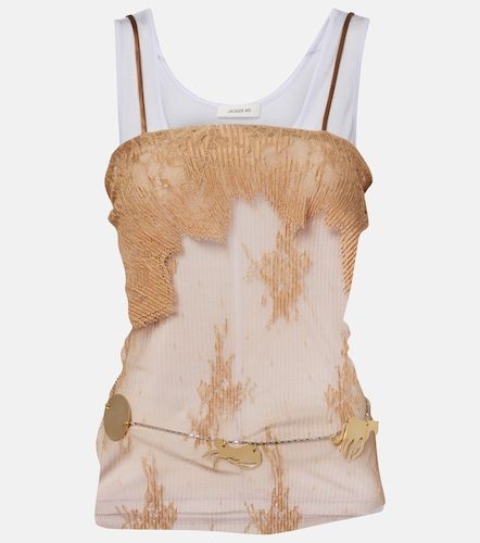 Layered jersey and lace top - Jacques Wei - Modalova