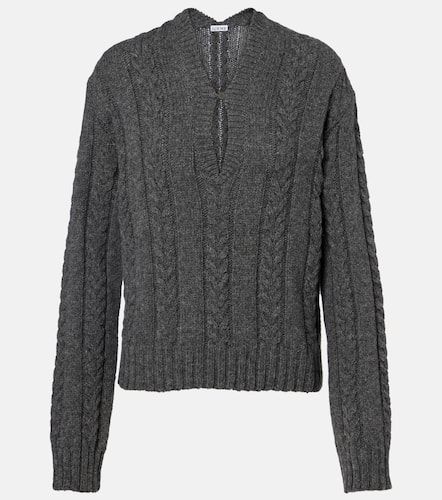 Cable-knit wool mouline sweater - Loewe - Modalova