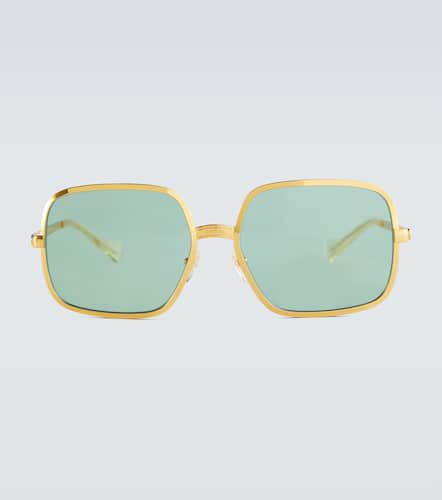 Eckige Sonnenbrille aus Metall - Gucci - Modalova