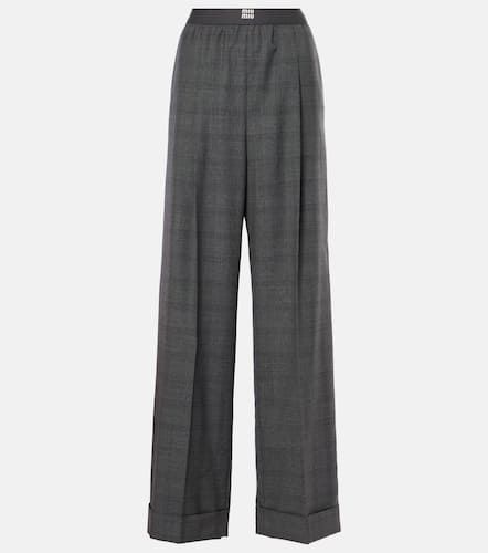 Pantalones de lana grain de poudre - Miu Miu - Modalova