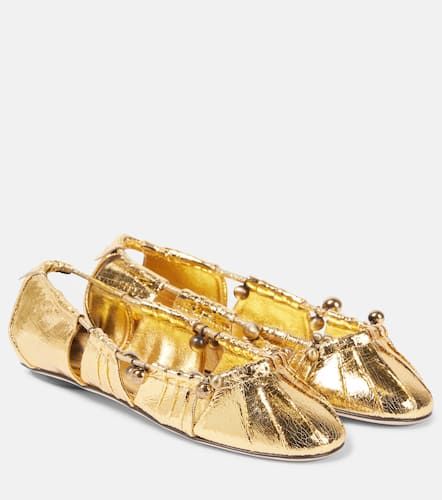 Luna cutout metallic leather ballet flats - Chloe - Modalova