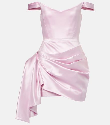 Vestido corto de satén duquesa drapeado - Alex Perry - Modalova