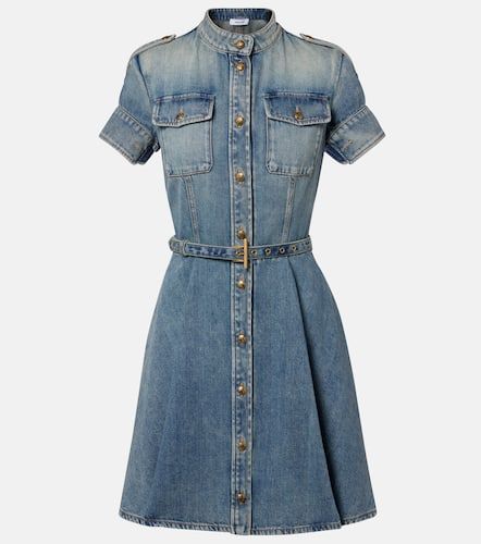 Vestido camisero de denim con cinturón - McQueen - Modalova