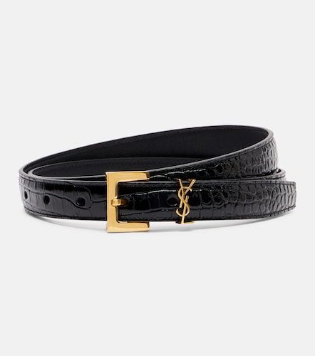 Cassandre croc-effect leather belt - Saint Laurent - Modalova