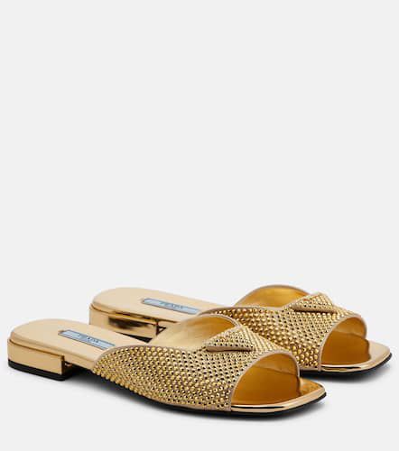 Crystal-embellished flat sandals - Prada - Modalova