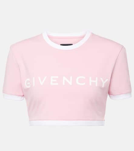 Camiseta de algodón cropped con logo - Givenchy - Modalova