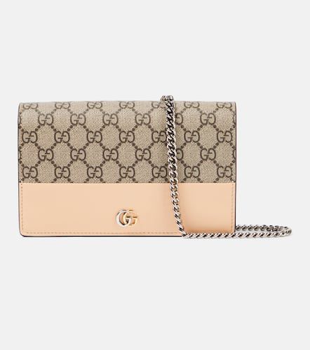 GG Marmont leather-trimmed wallet on chain - Gucci - Modalova