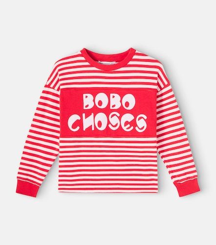 Top in cotone a righe con logo - Bobo Choses - Modalova