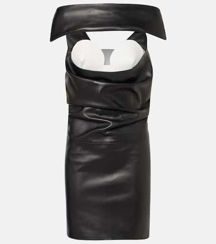 Cutout draped leather cocktail dress - Jean Paul Gaultier - Modalova