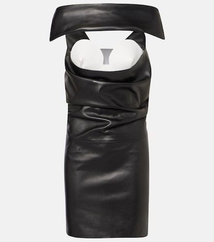 Vestido de cóctel de piel drapeado - Jean Paul Gaultier - Modalova