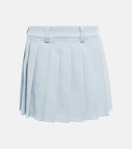 Miu Miu Pleated denim miniskirt - Miu Miu - Modalova