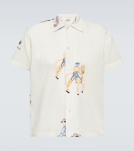 Embroidered linen and cotton shirt - Bode - Modalova