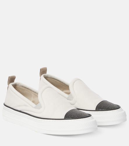 Monili canvas slip-on shoes - Brunello Cucinelli - Modalova